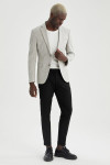Slim Fit Blazer Jacket - Grey